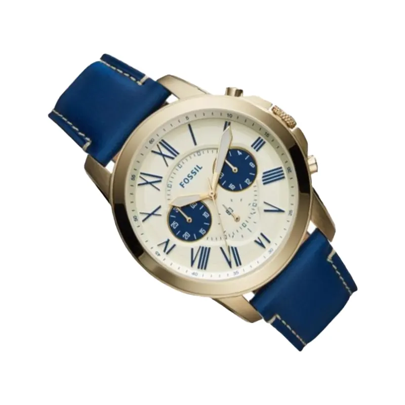 Fossil Grant Chronograph Cream Blue Panda Dial Men's Watch- FS5271